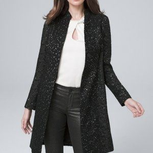 NWOT White House Black Market Ombre Black Sequin Coat.
